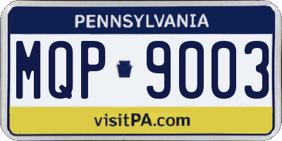 PA license plate MQP9003