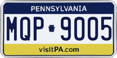 PA license plate MQP9005