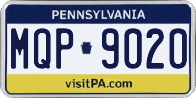 PA license plate MQP9020