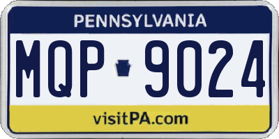PA license plate MQP9024