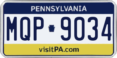 PA license plate MQP9034