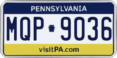 PA license plate MQP9036