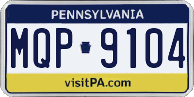 PA license plate MQP9104
