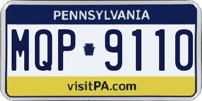 PA license plate MQP9110