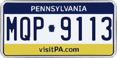 PA license plate MQP9113