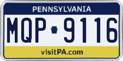 PA license plate MQP9116