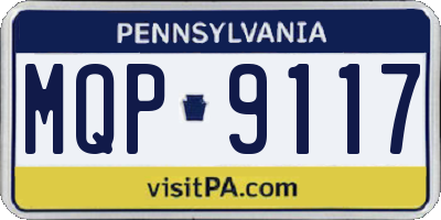 PA license plate MQP9117
