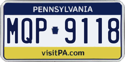 PA license plate MQP9118