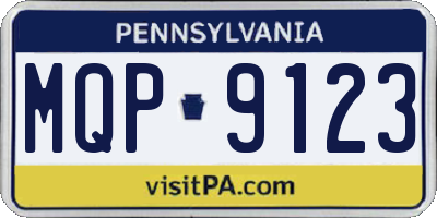 PA license plate MQP9123