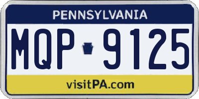 PA license plate MQP9125
