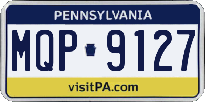 PA license plate MQP9127