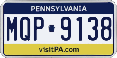 PA license plate MQP9138