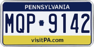 PA license plate MQP9142