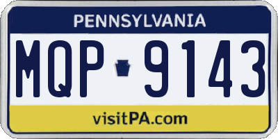 PA license plate MQP9143