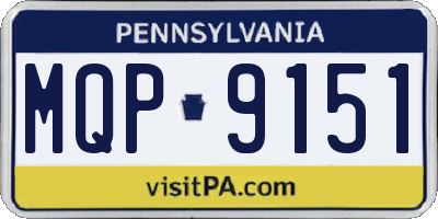 PA license plate MQP9151