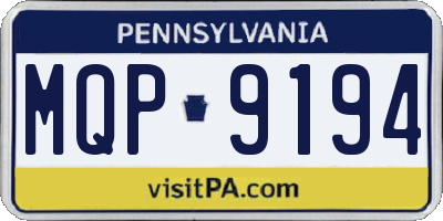 PA license plate MQP9194