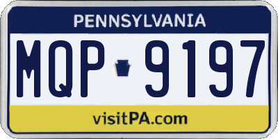 PA license plate MQP9197