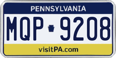 PA license plate MQP9208