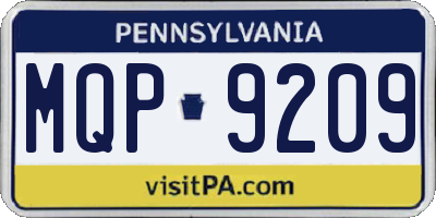 PA license plate MQP9209