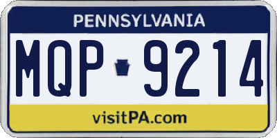 PA license plate MQP9214