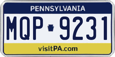 PA license plate MQP9231