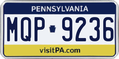 PA license plate MQP9236