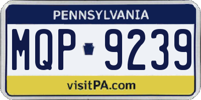 PA license plate MQP9239