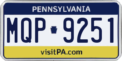PA license plate MQP9251