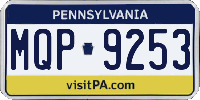PA license plate MQP9253
