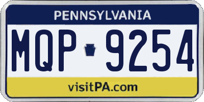 PA license plate MQP9254