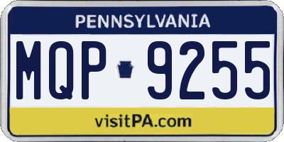 PA license plate MQP9255