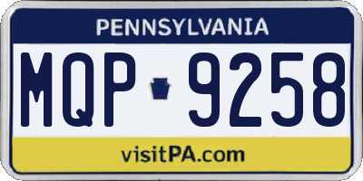 PA license plate MQP9258