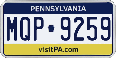PA license plate MQP9259