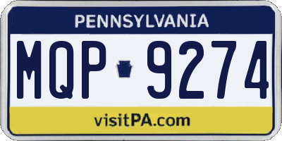 PA license plate MQP9274