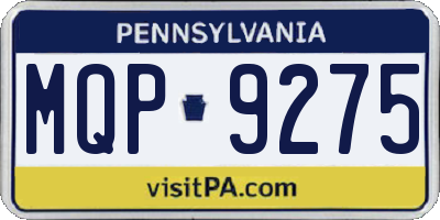 PA license plate MQP9275