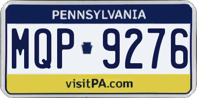 PA license plate MQP9276