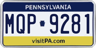 PA license plate MQP9281