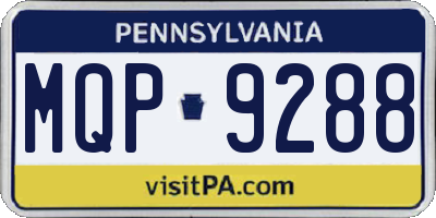 PA license plate MQP9288