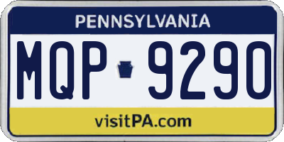 PA license plate MQP9290
