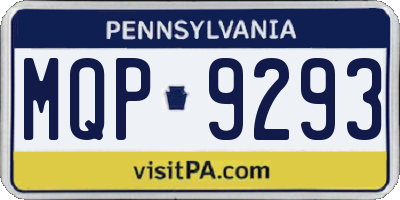 PA license plate MQP9293