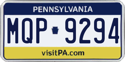 PA license plate MQP9294