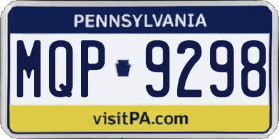 PA license plate MQP9298