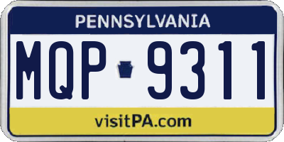 PA license plate MQP9311