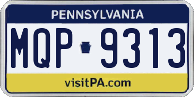PA license plate MQP9313