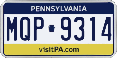 PA license plate MQP9314