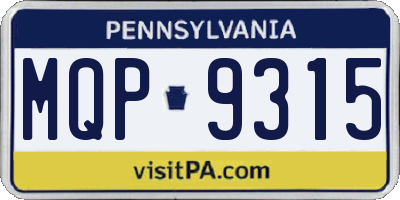 PA license plate MQP9315