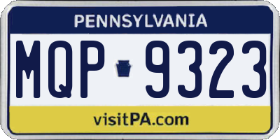 PA license plate MQP9323