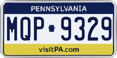 PA license plate MQP9329