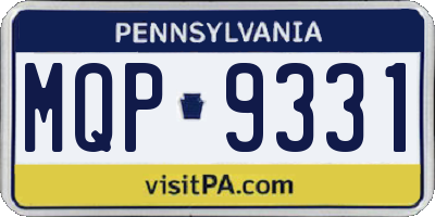 PA license plate MQP9331
