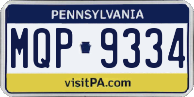 PA license plate MQP9334